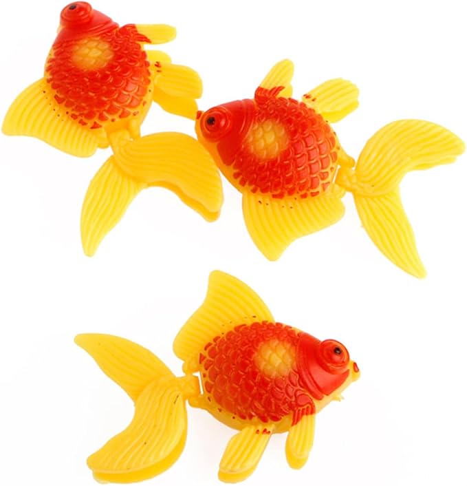 3Pcs Artificial Fish Aquarium Plastic Moving Gold Fish Set Ornaments for Fish for Tank Fake Colorful Fish for Fish Bowl Aquarium Heater Light Thermometers Gravel Sand Decorations