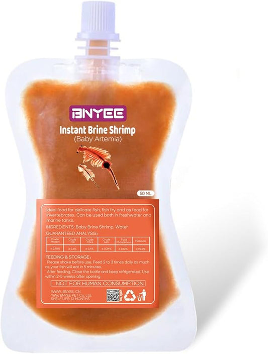Instant Fish Food - Consisting of Non-Living Baby Brine Shrimp for Fry/Larvae Fish, Small Fish, Corals, Jelly Fish, Seahorses, and Invertebrates
