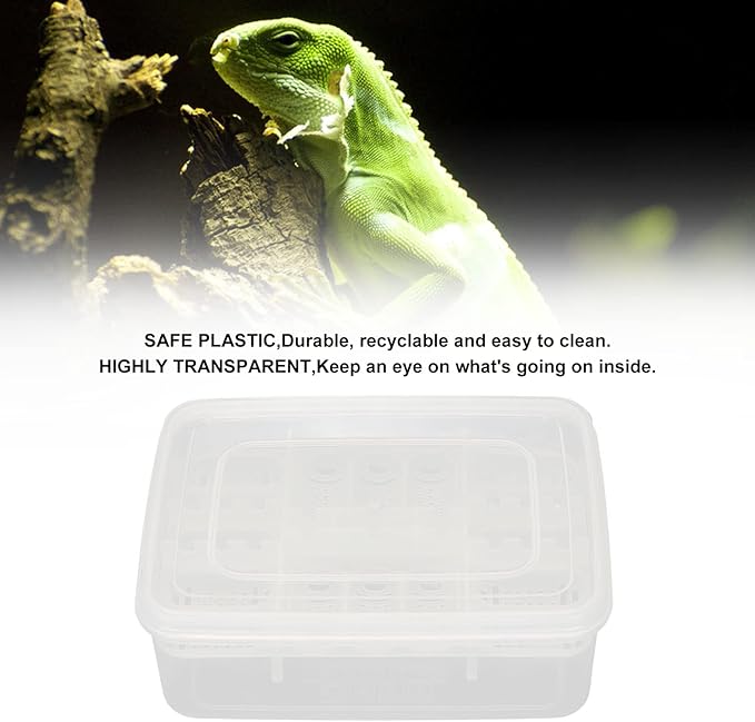 16 Grids Reptile Breeding Box,Reptile Incubator Professional Plastic Reptile Breeding Box Hatching Incubator for Amphibians Snakes Lizards Turtles Tortoises Geckos