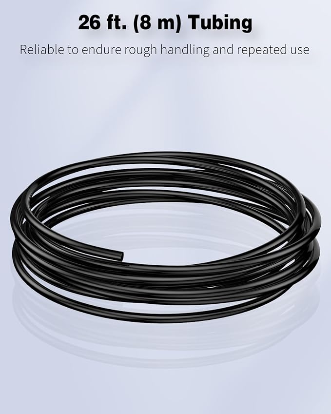 Pawfly 26 Feet Aquarium Air Tubing Standard 3/16" Airline Tubing for Fish Tank Air Pump Accessories PVC Hose for Aquarium Garden Terrarium Pond, Black