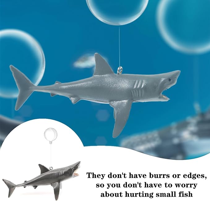 2 PCS Fish Tank Shark Decoration Cute Sharks Aquarium Floating Decor Sharks Floating Fish Tank Accessories Decorations for Home Office