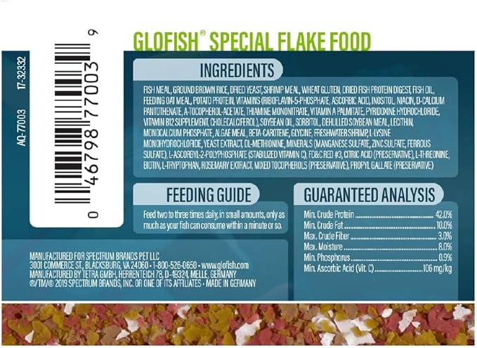GloFish Special Flake Dry Fish Food for Brightness, 1.59 Oz