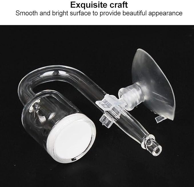 TOPINCN Aquarium CO2 Diffuser High Transparent Glass Aquarium Carbon Dioxide Diffuser Atomiser with U-Shape Tube for Fish Plants Water Grass