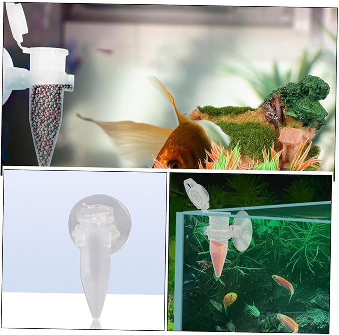 Hemoton 6pcs Automatic Feeder for Aquarium Fish Suction Cup Shrimp Feeder Cup Reusable Plastic Fish Food Holder