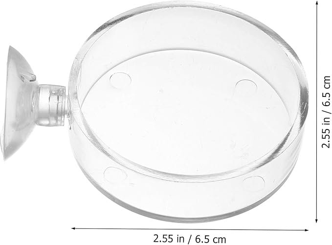4pcs Aquarium Shrimp Feeder Dish Acrylic Fish Tank Feeding Bowls Round Clear Dishes Tray with Suction Cups Suitable for Fish Shrimp and Benthic Animals (Transparent)