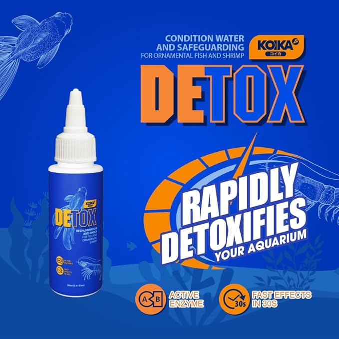 KOIKA Aquarium Water Conditioner for Fish Tank – Tap Water Dechlorinator & Clarifier, Anti-Shock for Fish & Ornamental Shrimp (30ml / 1.01 fl oz)
