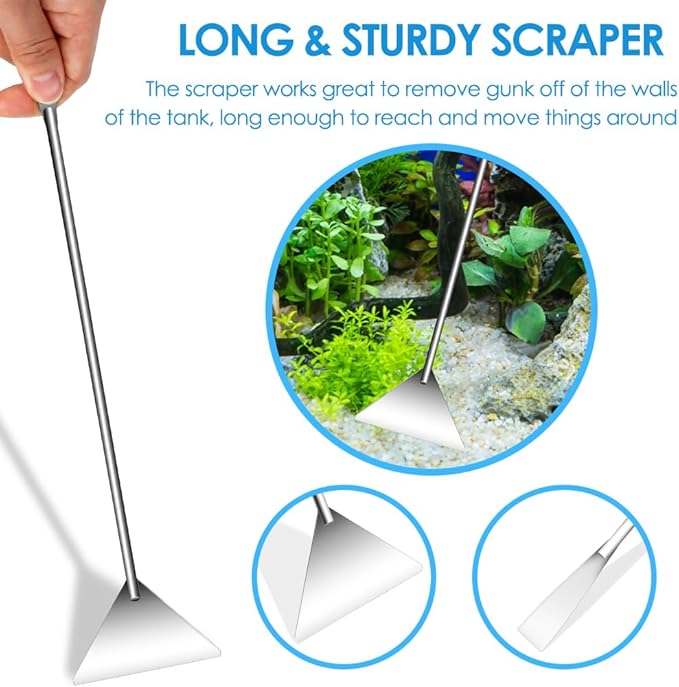 Gutsdoor Aquascape Tools Aquarium Kit, 4PCS Long Aquascaping Tools Stainless Steel Aquatic Plants Set for Fish Tank, Aquarium Plant Trimming