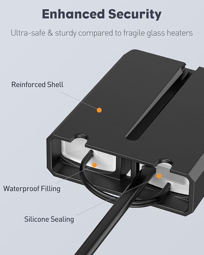 Pawfly 20 W Mini Submersible Aquarium Heater, 1.5-3 Gallon Fish Tanks Heater Betta Heater with Thermostat, Submersible Fishs Tank Heater, Small Aquarium Heaters for Saltwater and Freshwater
