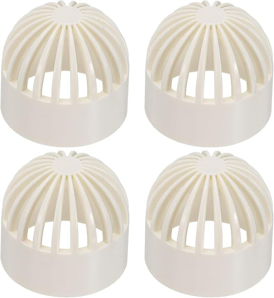 PATIKIL 1.3 Inch (32mm) Fish Cover Permeable Cap, 4 Pcs PVC Breathable Cap Aquarium Guard Fish Tank Intake Cover, White