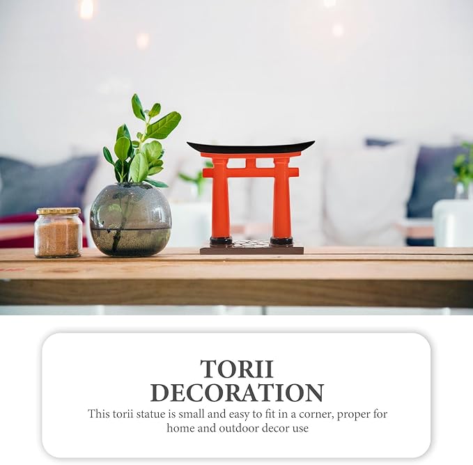 Japanese Torii Gate Miniature Resin 1pc Aquarium Zen Garden Ornament Scenes and Japanese Landscapes Decoration for Sand Table, Heavy Duty Torii Statue
