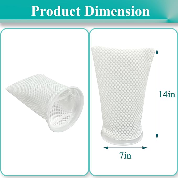 8 Pcs 7 Inch Filter Socks 150 Micron, Honeycomb 3D Filter Socks for Saltwater Aquarium, Sump Filter Sock, Reef Filter Sock Bags