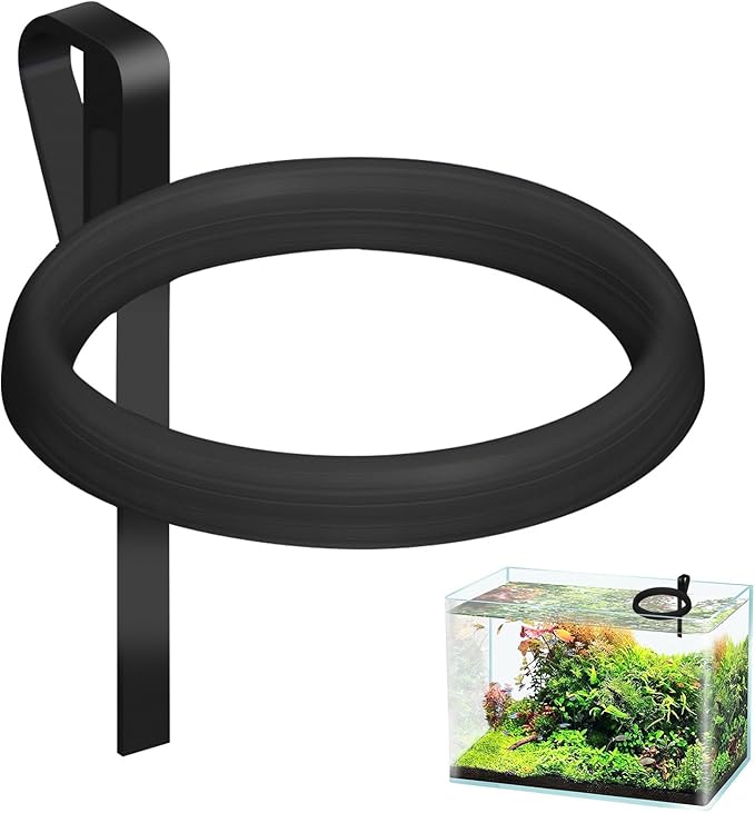 Clip On Fish Feeding Ring for Fish Tank, Non-Shedding Food Holder, Fits 3-15mm Glass, Keeps Floating FishFood in Place, Great for Betta and Rimless Tanks
