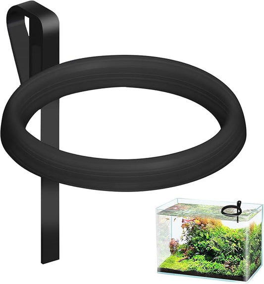 Clip On Fish Feeding Ring for Fish Tank, Non-Shedding Food Holder, Fits 3-15mm Glass, Keeps Floating FishFood in Place, Great for Betta and Rimless Tanks