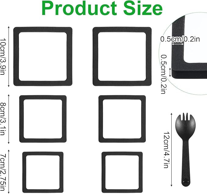 6PCS Aquarium Floating Plant Corral, Square Black EVA Fish Feeding Ring Set, Fish Tank Accessories for Mini Betta Tank, Floating Plants Holder|Feeder|Corral