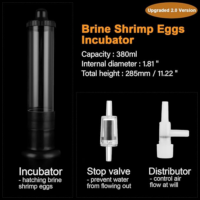 Brine Shrimp Eggs Incubator Hatchery Kit, Plastic Artemia Hatcher Tool for Fish Tank, Aquarium, Breeding and Hatching