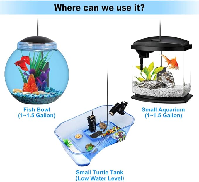 DaToo 30 Watt Small Aquarium Heater Mini Betta Flat Fish Tank Heater for 3 Gallon 5 Gallon