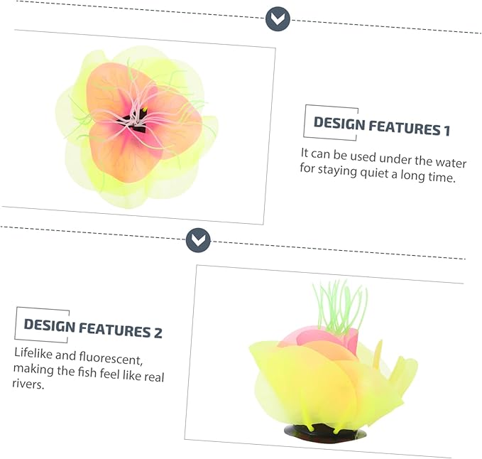 BESPORTBLE Colorful Water Lily Aquarium Decor Vivid Aquatic Plant for Fish Tank Landscaping Safe for for Decoration