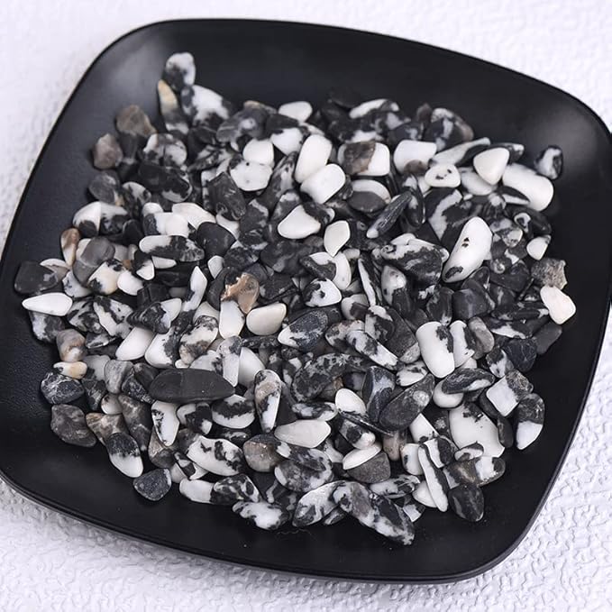 50/100g Natural Stones Gravel Crystals Chip Quartz Minerals Tumbled Agates Specimen Gemstones Home Aquarium Decor,Zebra Stone,100g