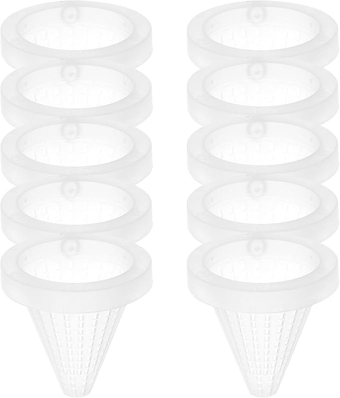 Beaupretty 10pcs Cone Worm Feeder Cups with Suction Cups, Plastic Bloodworm Feeding Funnels for Aquarium Fish, Suitable for Automatic Fish Feeding in Home and Professional Aquatic Tanks