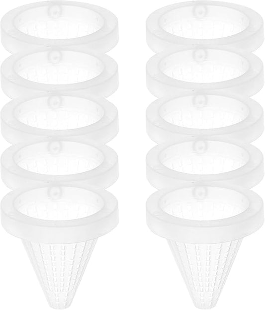 Beaupretty 10pcs Cone Worm Feeder Cups with Suction Cups, Plastic Bloodworm Feeding Funnels for Aquarium Fish, Suitable for Automatic Fish Feeding in Home and Professional Aquatic Tanks