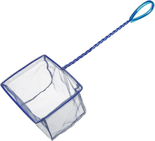 Pawfly 5''/6'' Fish Net for Fish Tank, Aquarium Net with Braided Metal Handle and Nylon Mesh, Small Fish Net Minnow Net for Pond Freshwater and Saltwater