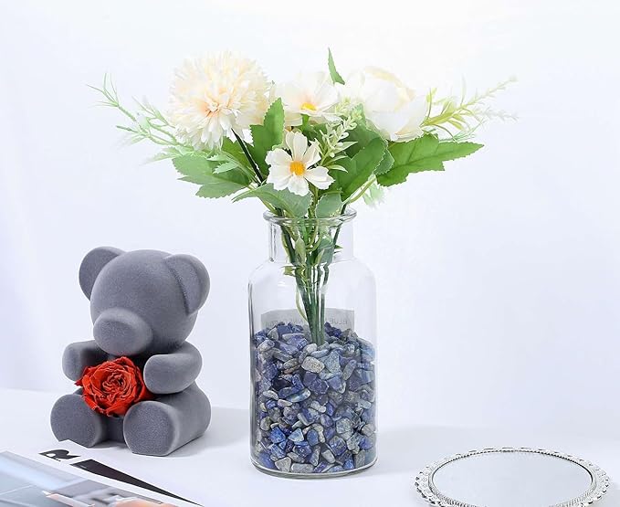 LAIDANLA Lapis Lazuli 1lb Crystal Polished Tumbled Stones Irregular Shaped Crystal Chips Bulk Natural Gemstone Aquarium Gravel Rocks Vase Filler Fish Tank Gravel Home Decoration