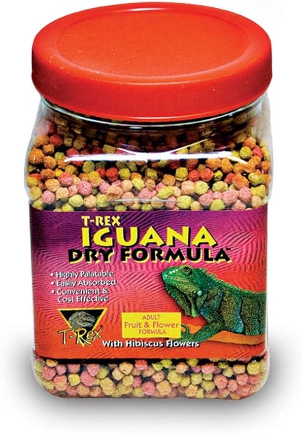 T-Rex Iguana Food Adult Formula – Dry Iguana Diet with Added Vitamins & Minerals, Plant-Based Reptile Food, Easy to Prepare Moist Feeding Formula, 40 lb
