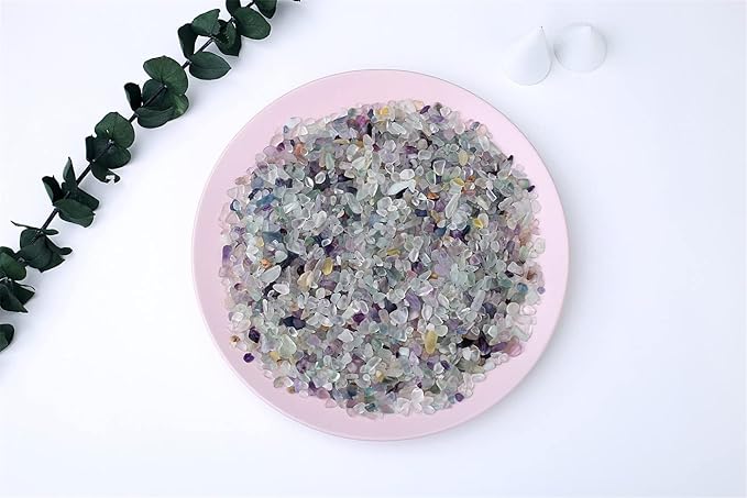 MAIBAOTA Natural Multicolor Fluorite Crystal Quartz Rocks Chips Vase Filler Rocks for Succulent Plant Small Fish Tank Aquarium Gravel Decorative Pebbles Stones(200 gram)