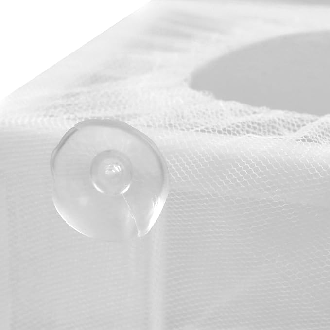 MY MIRONEY 2PCS 10.24" x 5.91" x 5.91" Fish Tank Breeder White Nylon Fish Incubator Mesh Box Aquarium Fish Fry Hatchery Breeder with Suction Cups