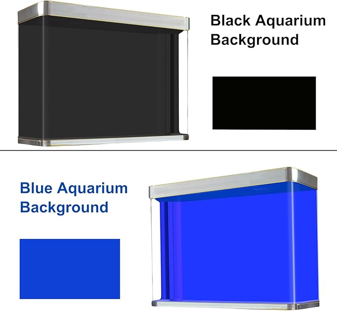ELEBOX Aquarium Background Blue Black Fish Tank Background Picture 2 Sides Fish Backdrop for Aquarium Wallpaper 20" x 48"