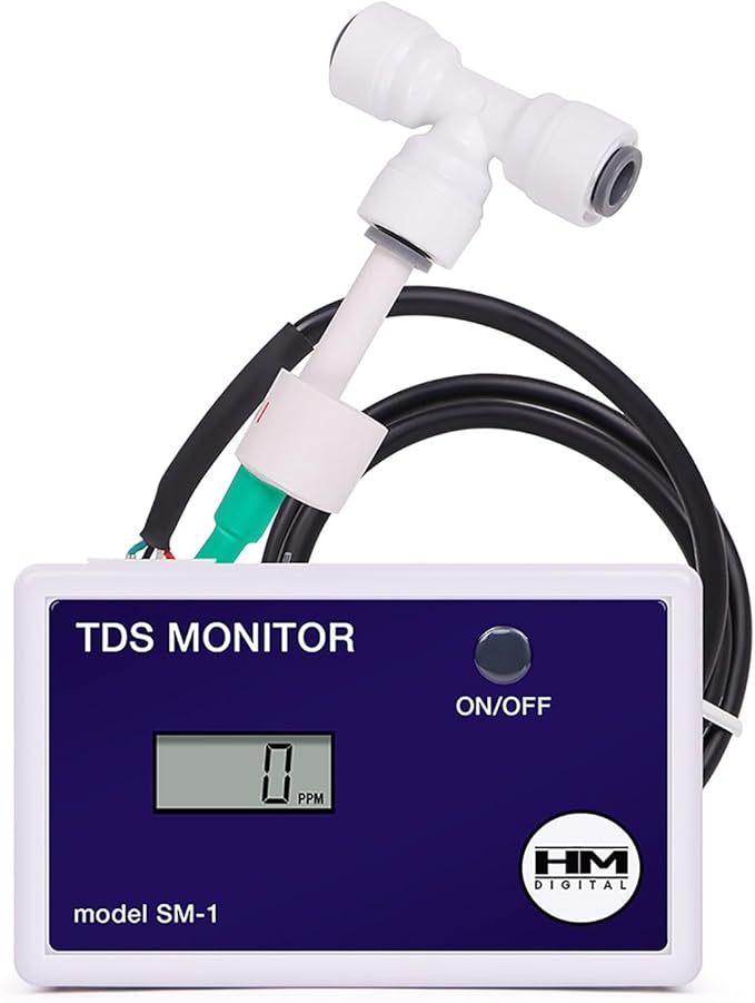Digital SM-1 in-Line Triple TDS Monitor, 0-9990ppm Range, +/- 2% Readout Accuracy,for Aquarium