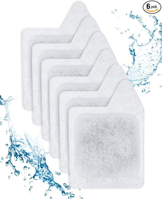 Replacement Filter Cartridges XS Compatible with Tetra Whisper Filter Extra Small Fish Tank Filters & Other Fish Tank Filters Small for Less 3 Gallons Aquarium Accessories, 6 Pack