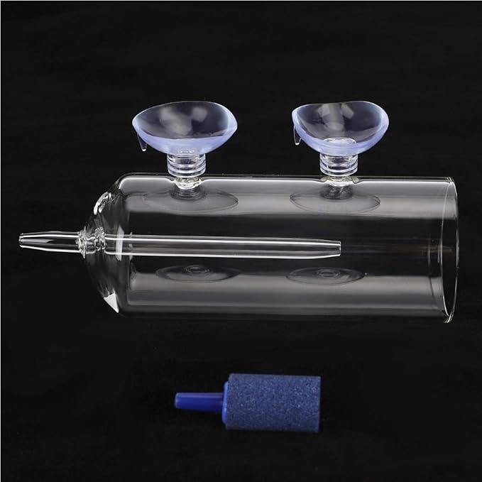 Aquarium Oxygen Aeration,Glass CO2 Diffuser Air Purge,Aquarium Equipment Fish Tank Accessory,Aquarium Air Bubbler Glass Cup, for Fish Tank Air Fish(Dissolved oxygen device (including bubble stone))