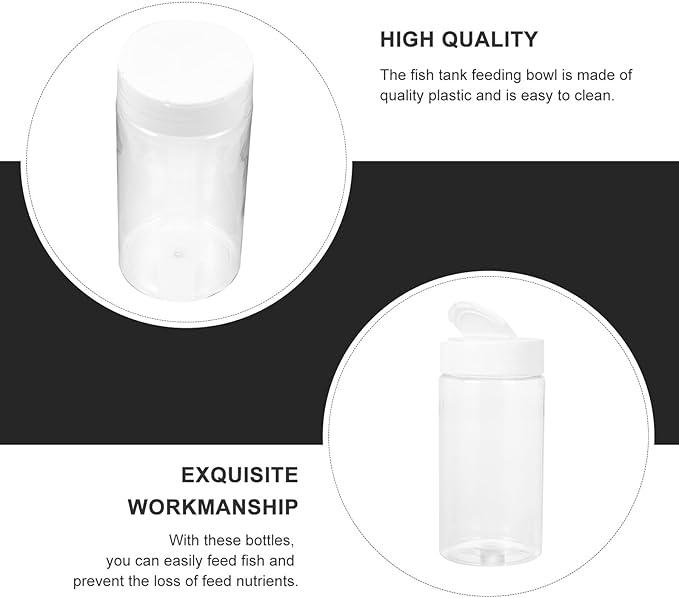 FRCOLOR 2pcs Fish Feeding Bottles Automatic Fish Feeders Storage Containers White Vacation Food Dispenser