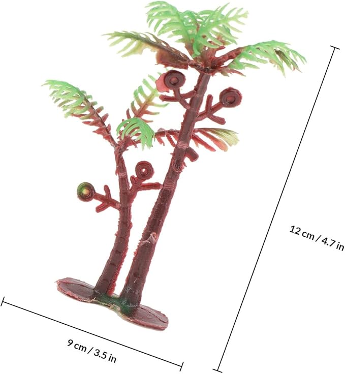 ABOOFAN 72pcs Simulation Coconut Tree Aquarium Decoration Plastic Miniature Plants for Fish Tank Sand Table Scenery Tropical Aquarium Decor Set Assorted Style
