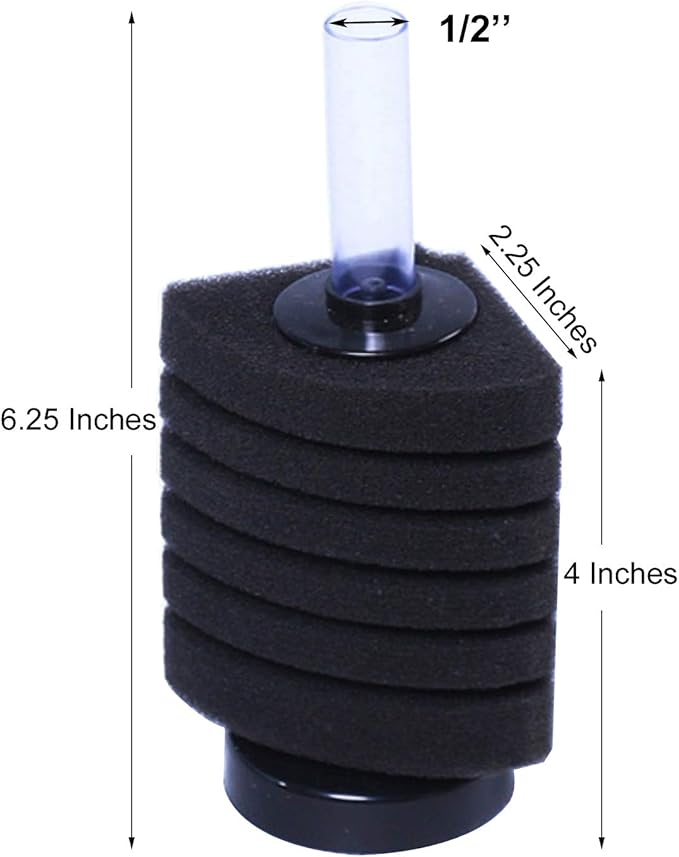 AQUANEAT Aquarium Bio Corner Sponge Filter, for Breeding Shrimp Nano Fish Tank, up to 15Gal