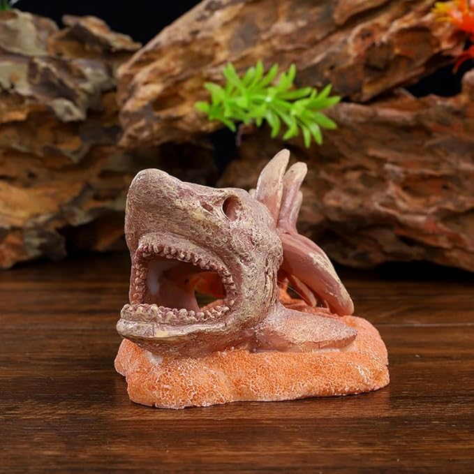 Shark Skeleton Fish Tank Decor Rocks, Aquarium Decoration Model