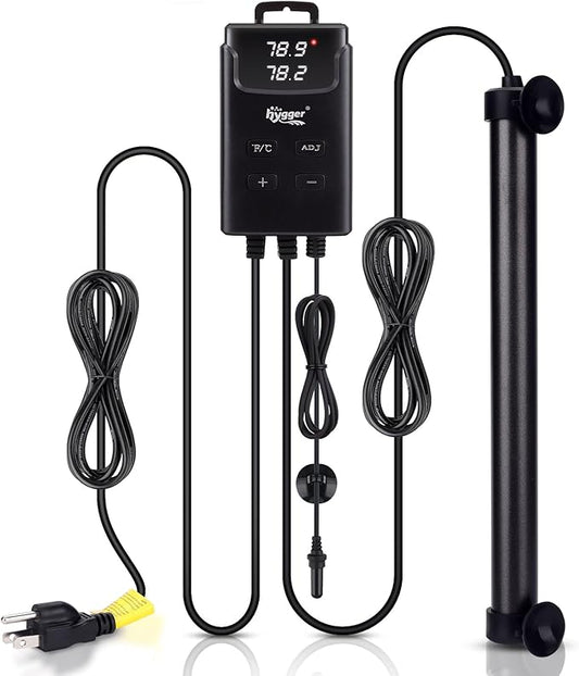 hygger Aquarium Heater,Submersible Fish Tank Heater with External Digital Display, Including Overheat & Leakage Protection and Temperature Sensor for Freshwater and Saltwater (200W for 26gal~40gal)
