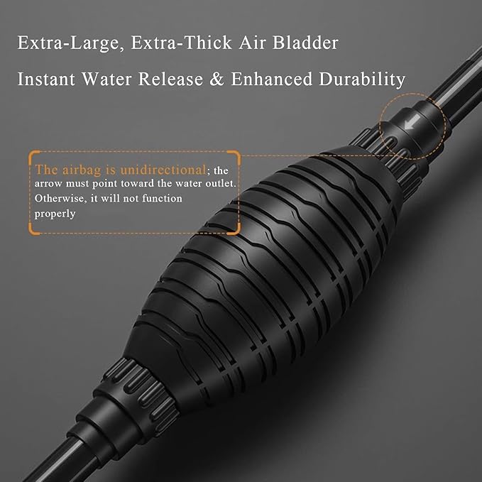 Fish Tank Cleaner with Thickened Airbag, Hand Siphon Hose, Vacuum Water Changer Sand, for Fish Tank Cleaning Gravel & Sand