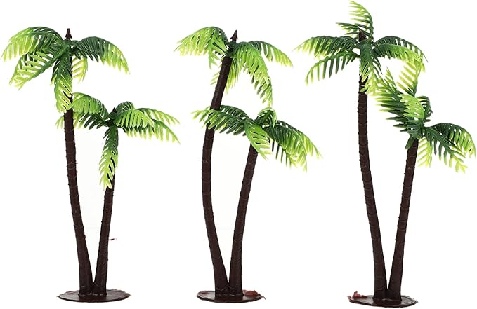 BESPORTBLE 3 Pcs Artificial Coconut Tree - Plants for Fish Tank, Fake Palm Trees Aquarium Fish Tank Micro Landscape Scenery Decoration