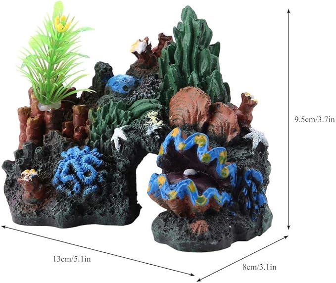 Aquarium CoralCave Decor Colorful Artificial Resin Cave Marine Fish Ornament Mountain View Landscape
