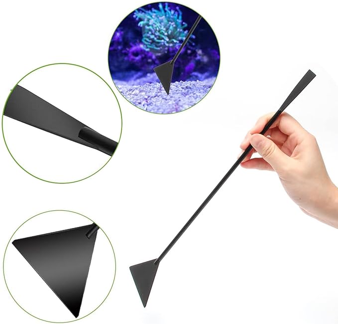3Pcs Aquascaping Tools Kit, Long Stainless Steel Aquatic Plant Tweezers, Scrapers, Long Handle Feeder Tools for Fish Aquariums, Reptiles Snakes Lizard Gecko Spider and Bird (Black)
