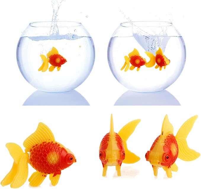 3Pcs Artificial Fish Aquarium Plastic Moving Gold Fish Set Ornaments for Fish for Tank Fake Colorful Fish for Fish Bowl Aquarium Heater Light Thermometers Gravel Sand Decorations
