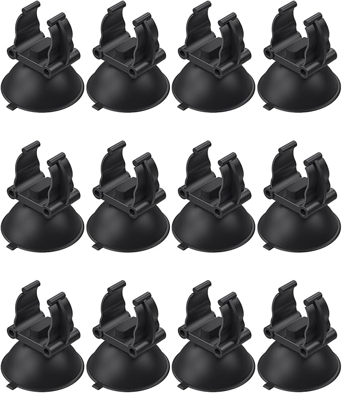 Pawfly Aquarium Heater Suction Cups Fish Tank Tube Light Sucker Holders 1.1 Inch Fixing Clips for Aquarium Heating Rod and Submersible Light (Not for Airline Tubing), 12 Pack