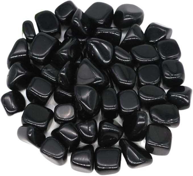 Natural Tumbled Stones Bulk Ore Gravel Specimen Healing Crystals Quartz Energy Minerals Tank Aquarium Home Decor Gem Decoration (Color : Black Obsidian, Size : 200g)