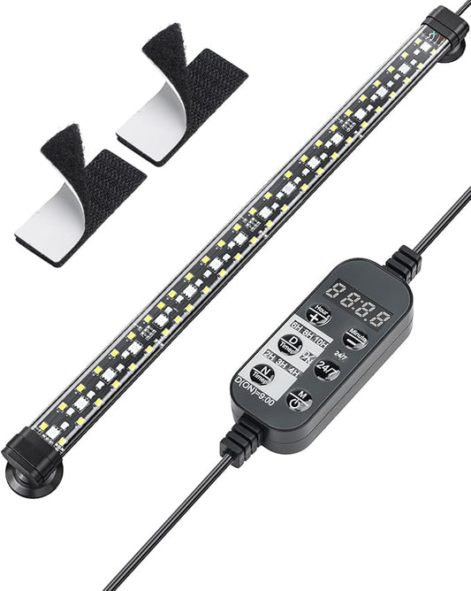 Pawfly 8 W Aquarium LED Light 16 Inch 24/7 Fish Tank Light with Full Spectrum IPX8 Waterproof Lights Multi-Colored LEDs with D/N Mode Single Color Effects Timer and Adjustable Brightness