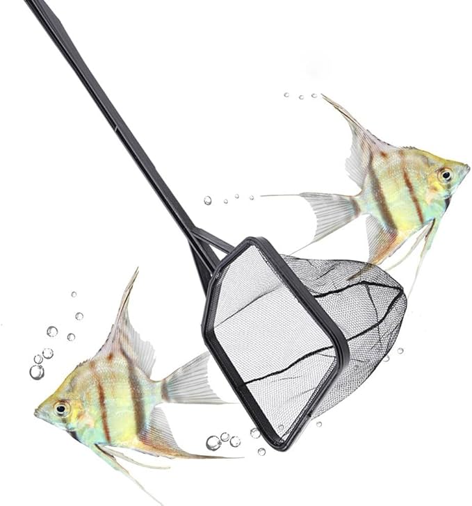 Aquarium Fish Net, Lightweight Nylon Aquarium Shrimp Net Fish Fishing Net Fish Net Mesh Fish Catching Mesh Tool with Plastic Handle
