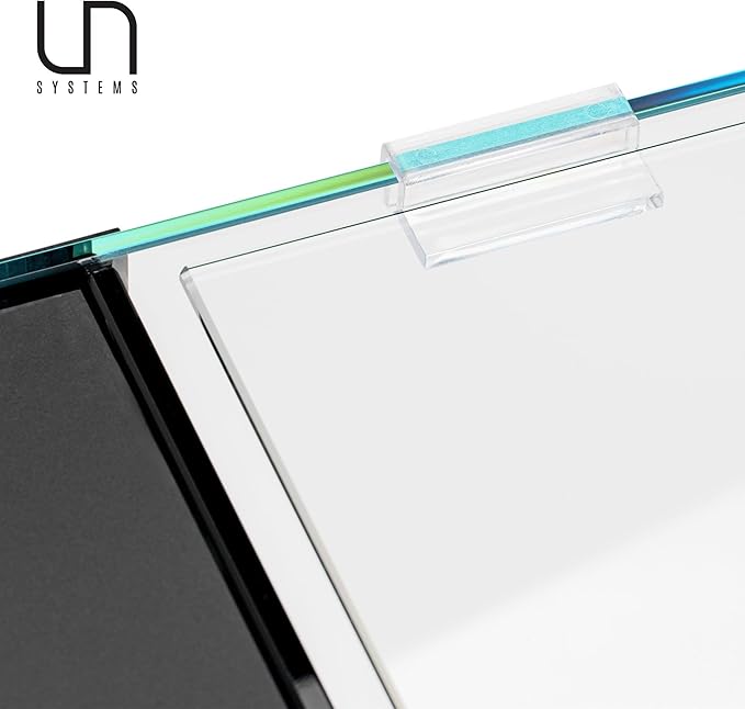 Ultum Nature Systems Rimless Aquarium Lid - Ultra Clear Frameless Cover for Glass Tanks - 40A Dual AIO (Lid + Clips)
