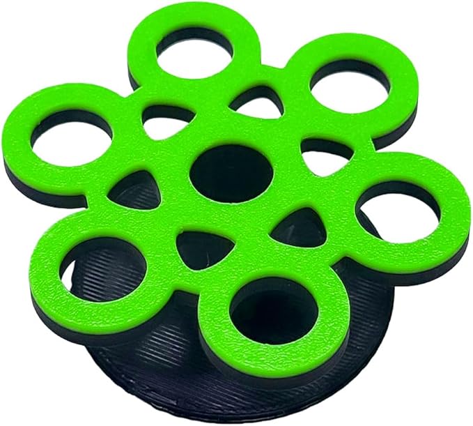 GlowRack UV Sand Frag Rack – Reef-Safe Coral Propagation Holder | Holds 7 Standard ½” Frag Plugs | Low-Profile, Substrate Base | Glows Under Reef Lighting | Handmade Aquarium Decor (UV Green)