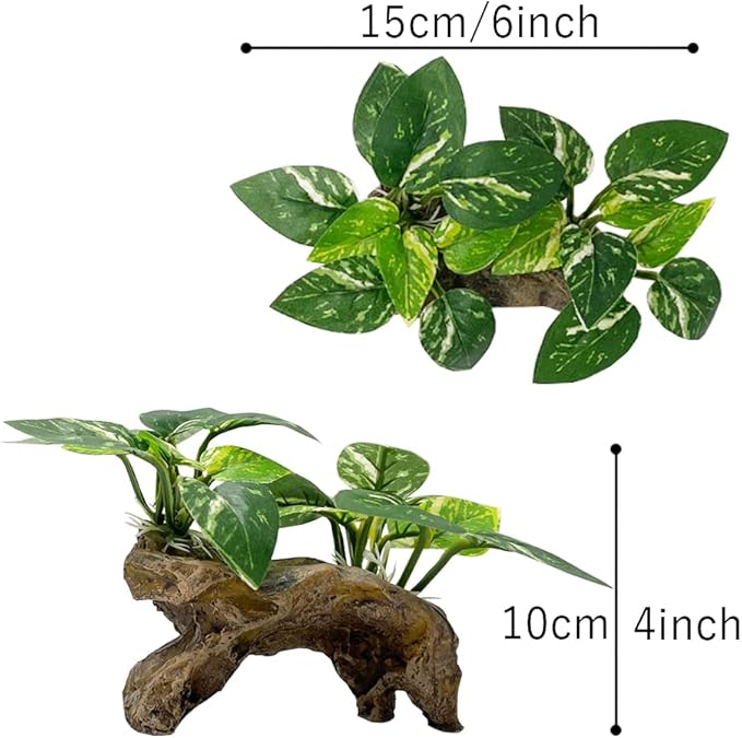 Fish Tank Decoration Aquarium Decoration 3 Pieces Ornament Betta Silk Leaf Cushion Hammock Artificial Driftwood Cave Goldfish Bowl Accessories (Mixed Leaf Set-G)